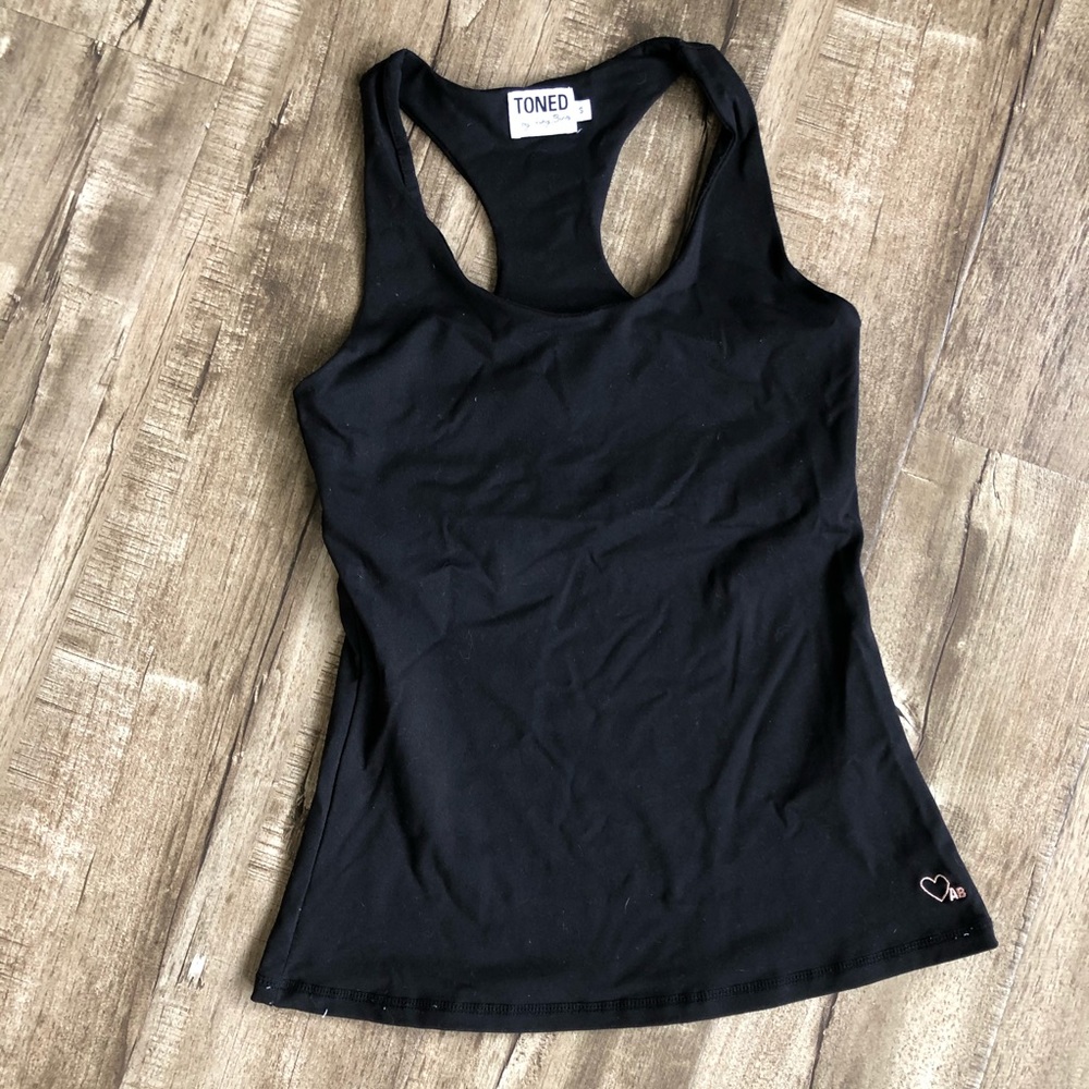 Ashy Bines Toned Jess Black Racer Back Tank Top Sm